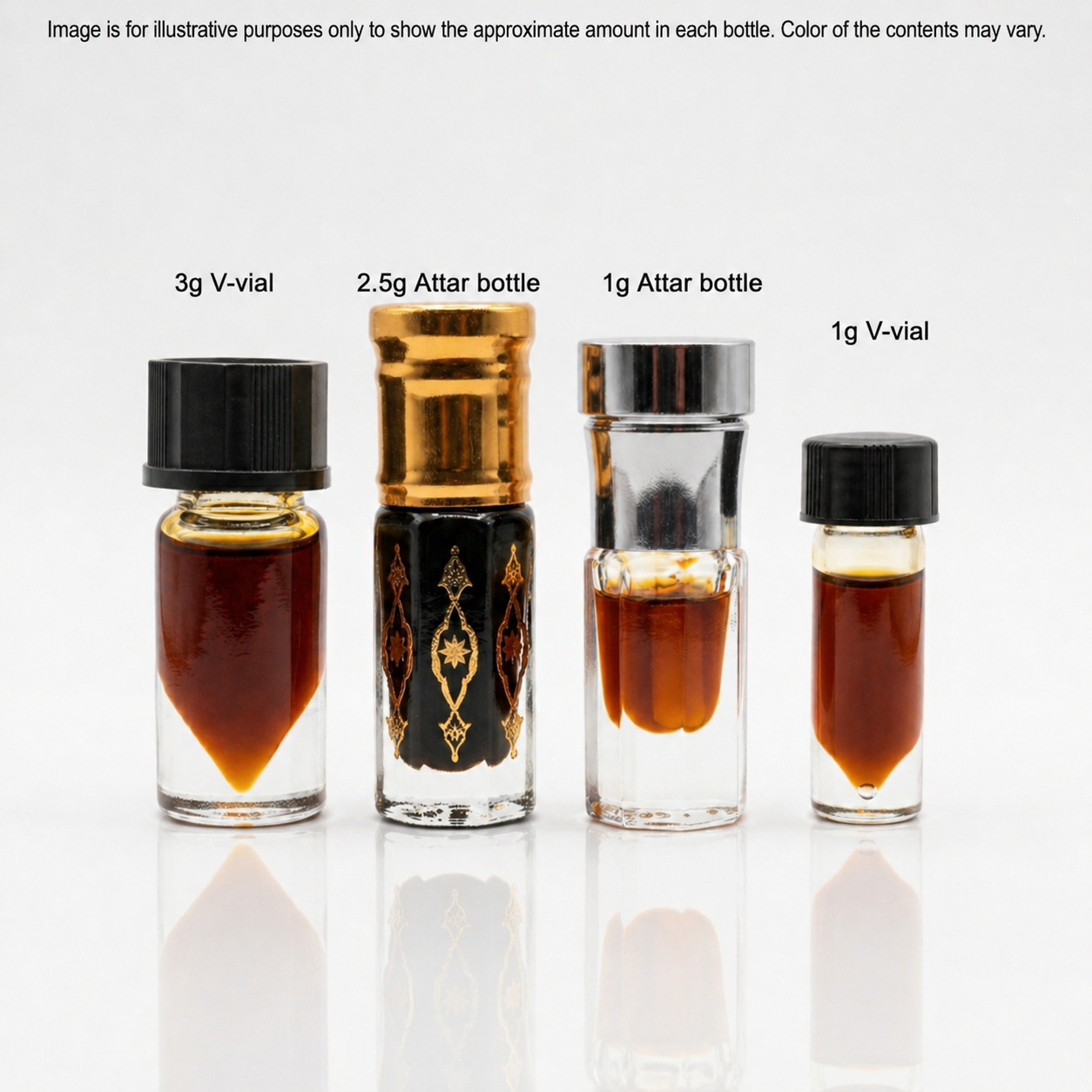 Set of perfume bottles with different capacities on a white background